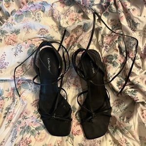 T-strap Lace up Heels